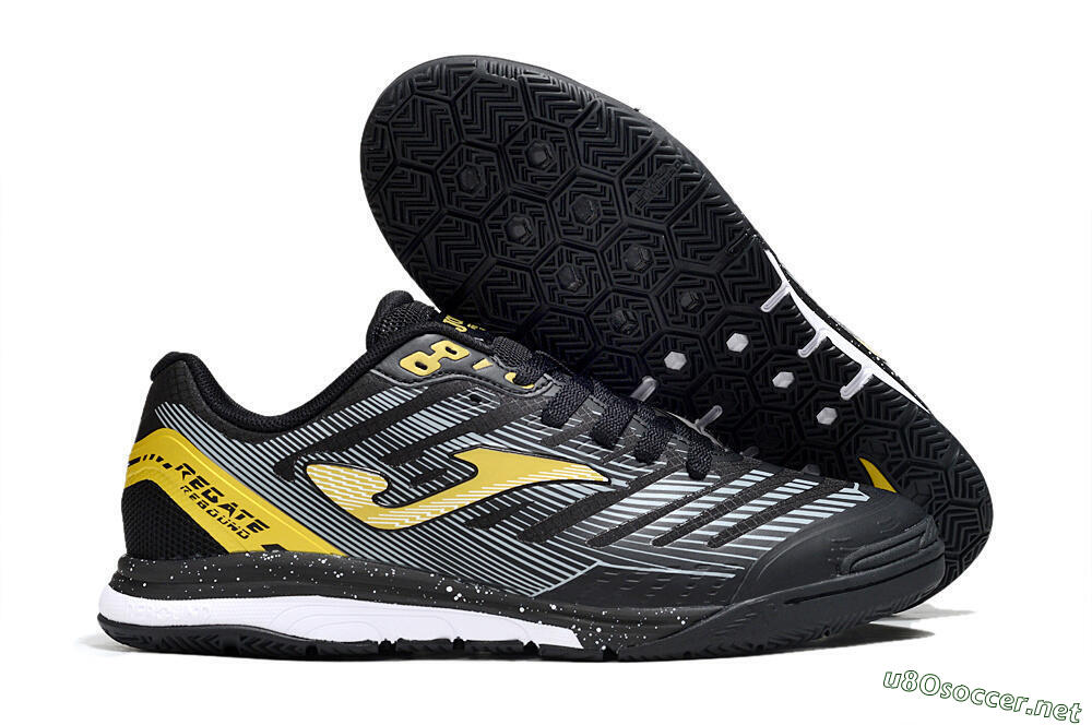 Men's Joma Top Flex IC Football Shoes - Black/Gold/White 2