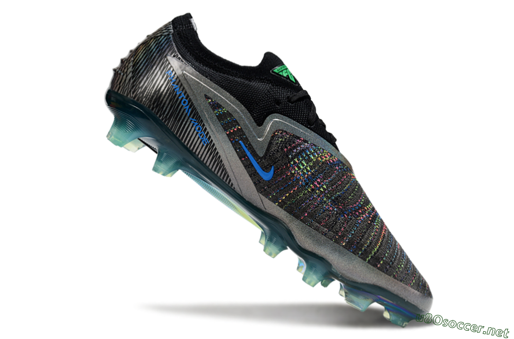 Unisex Nike Phantom 6 Low Elite FG Football Boots - Black/Silver/Yellow 4