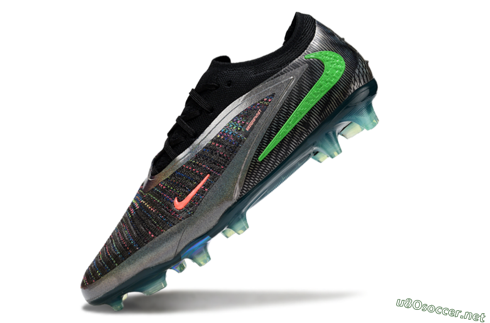 Unisex Nike Phantom 6 Low Elite FG Football Boots - Black/Silver/Yellow 5