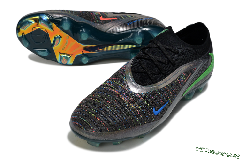 Unisex Nike Phantom 6 Low Elite FG Football Boots - Black/Silver/Yellow 3