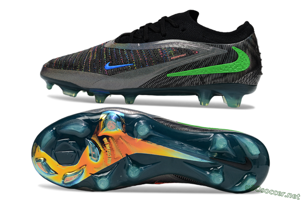 Unisex Nike Phantom 6 Low Elite FG Football Boots - Black/Silver/Yellow 1