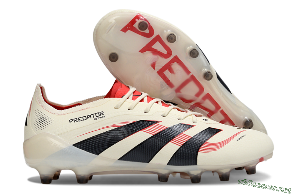 Men's Adidas Predator 25 Elite AG Football Boots - White/Black/Red 2