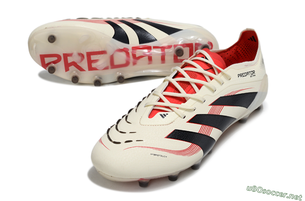 Men's Adidas Predator 25 Elite AG Football Boots - White/Black/Red 3
