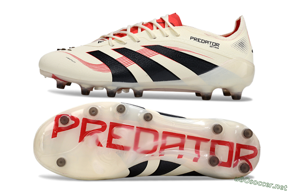 Men's Adidas Predator 25 Elite AG Football Boots - White/Black/Red 1