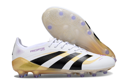 Men's Adidas Predator 25 Elite AG Football Boots - White/Black/Gold