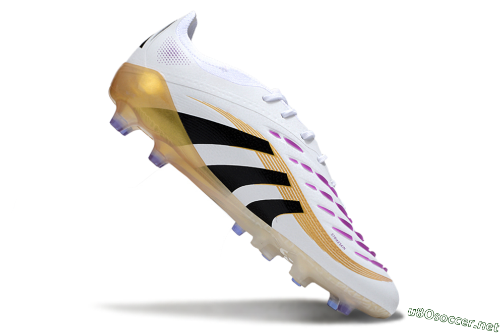 Men's Adidas Predator 25 Elite AG Football Boots - White/Black/Gold 4