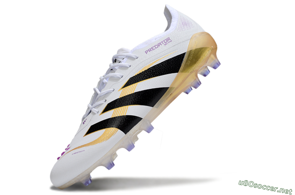 Men's Adidas Predator 25 Elite AG Football Boots - White/Black/Gold 5