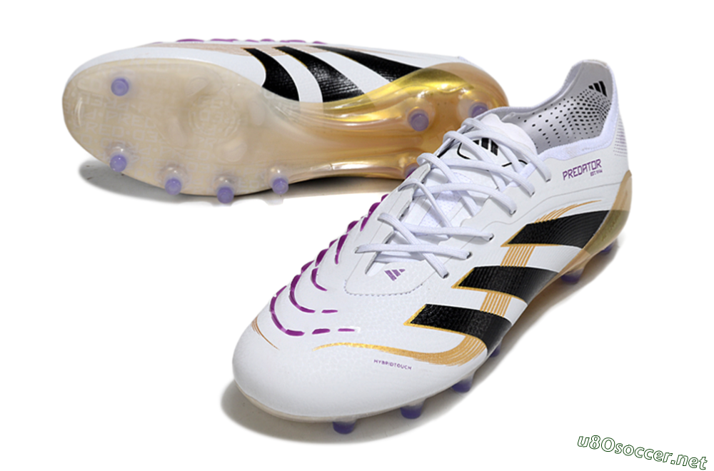 Men's Adidas Predator 25 Elite AG Football Boots - White/Black/Gold 3