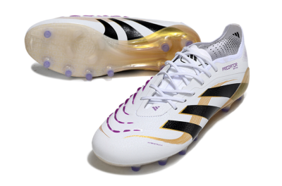 Men's Adidas Predator 25 Elite AG Football Boots - White/Black/Gold