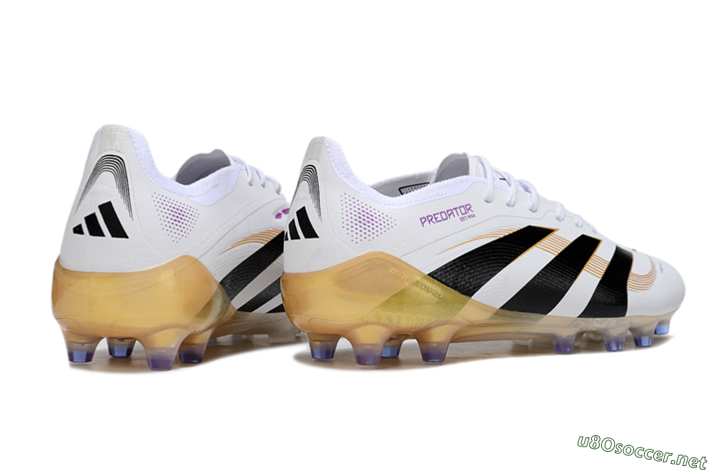 Men's Adidas Predator 25 Elite AG Football Boots - White/Black/Gold 6