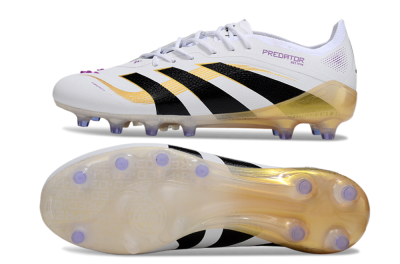 Men's Adidas Predator 25 Elite AG Football Boots - White/Black/Gold