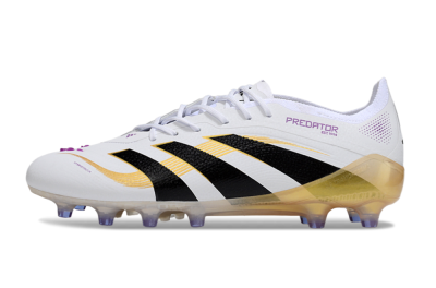 Men's Adidas Predator 25 Elite AG Football Boots - White/Black/Gold