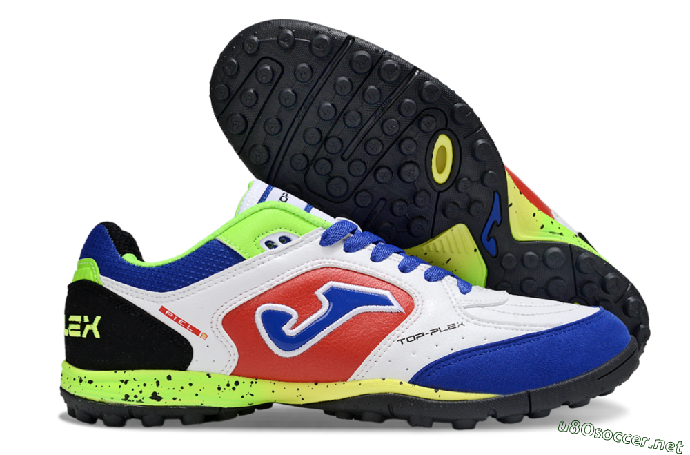 Men's Joma Top Flex TF Football Shoes - White/Red/Blue 2