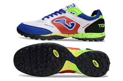 Men's Joma Top Flex TF Football Shoes - White/Red/Blue