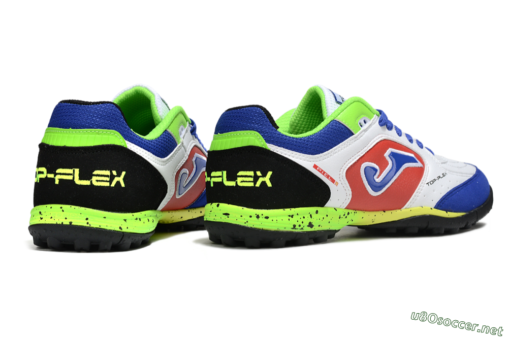 Men's Joma Top Flex TF Football Shoes - White/Red/Blue 6