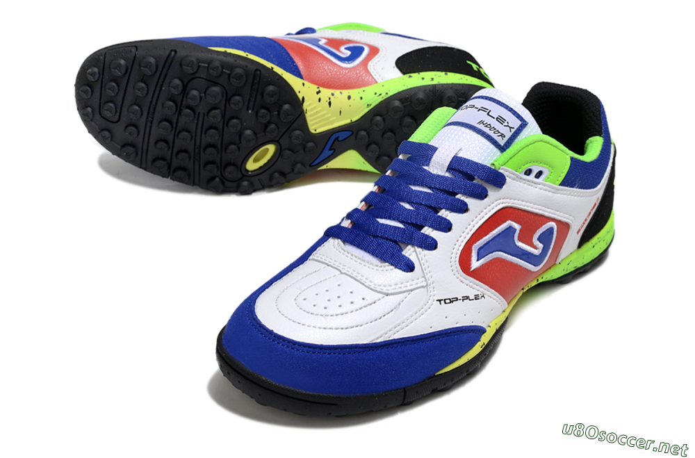 Men's Joma Top Flex TF Football Shoes - White/Red/Blue 3