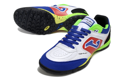 Men's Joma Top Flex TF Football Shoes - White/Red/Blue