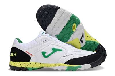 Men's Joma Top Flex TF Football Shoes - White/Green/Yellow