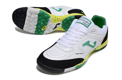 Men's Joma Top Flex TF Football Shoes - White/Green/Yellow