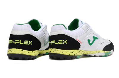 Men's Joma Top Flex TF Football Shoes - White/Green/Yellow