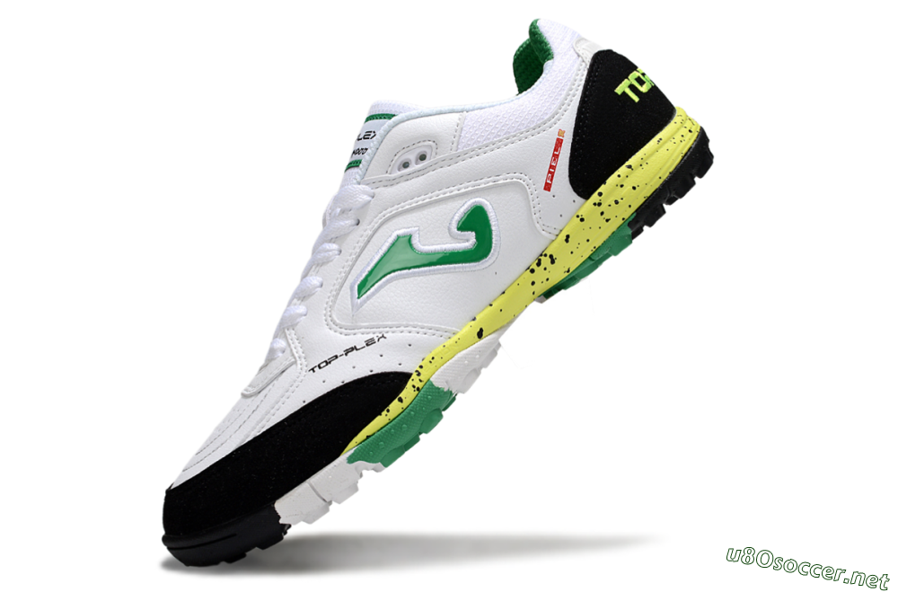 Men's Joma Top Flex TF Football Shoes - White/Green/Yellow 5