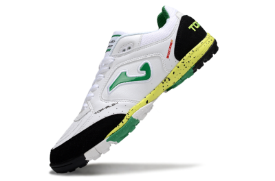 Men's Joma Top Flex TF Football Shoes - White/Green/Yellow