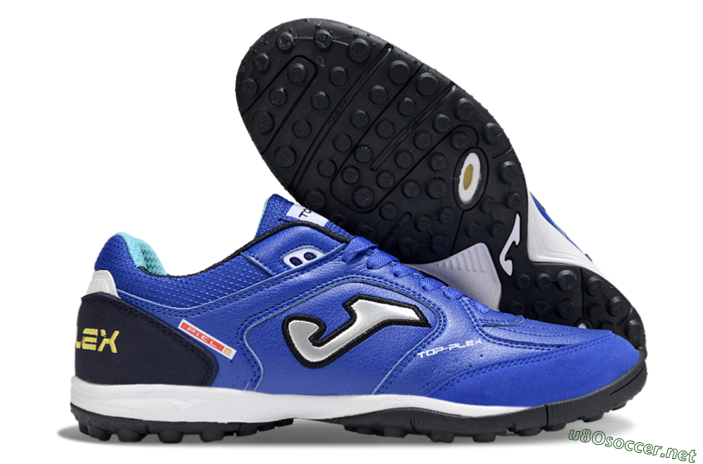 Men's Joma Top Flex TF Football Shoes - Blue/Black/Silver 2