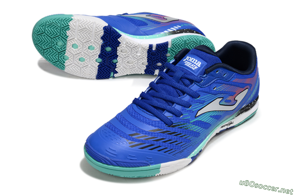 Men's Joma Top Flex IC Football Shoes - Blue/Jade/Red 3