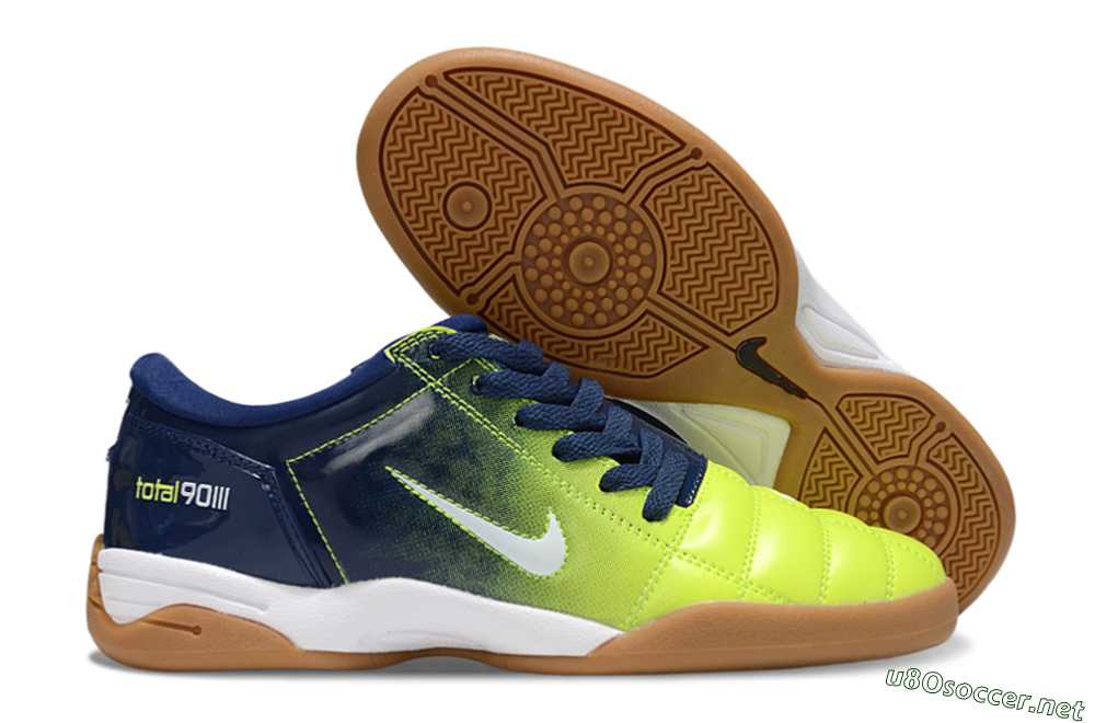 Men's Nike Total 90 III IC Football Shoes - Yellow/White/Blue 2