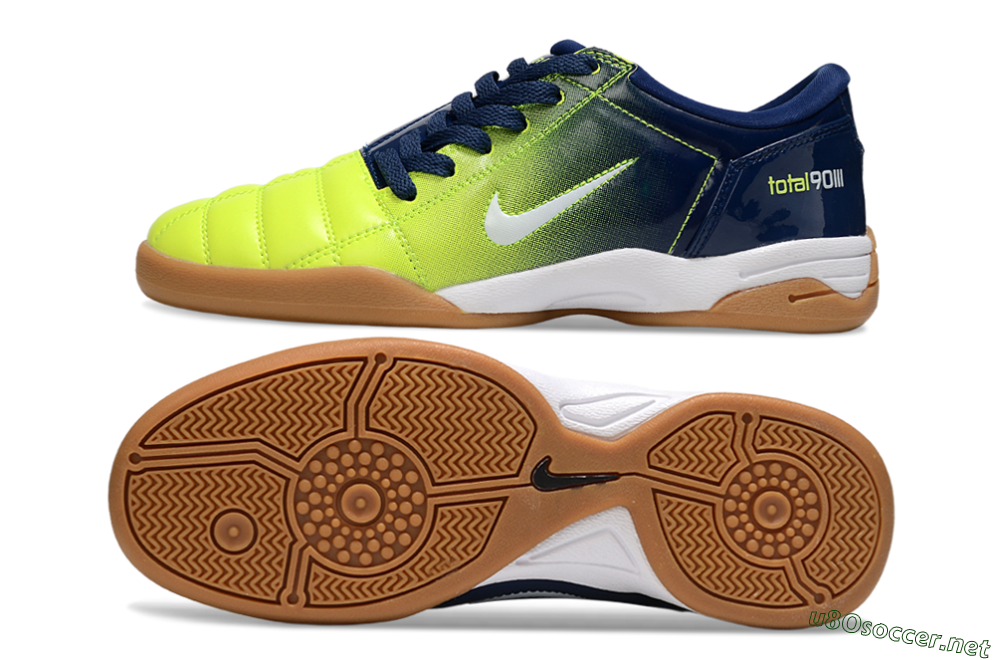 Men's Nike Total 90 III IC Football Shoes - Yellow/White/Blue 1