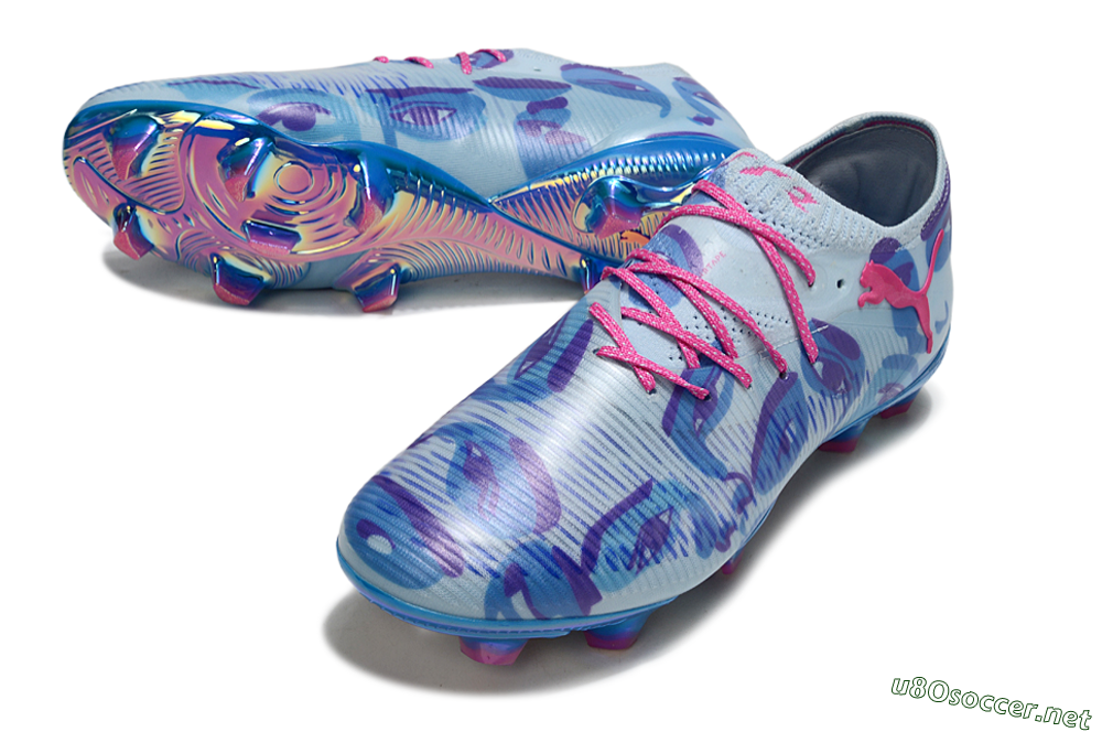 Men's Puma Future 8 Ultimate FG Football Boots - Blue/Pink/Black 3