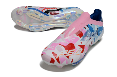 Men's Adidas F50+ Elite Lightstrike Laceless FG Football Boots - Pink/Red/Blue