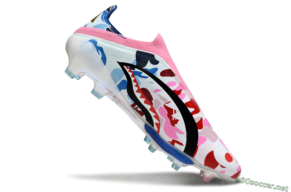 Men's Adidas F50+ Elite Lightstrike Laceless FG Football Boots - Pink/Red/Blue 4