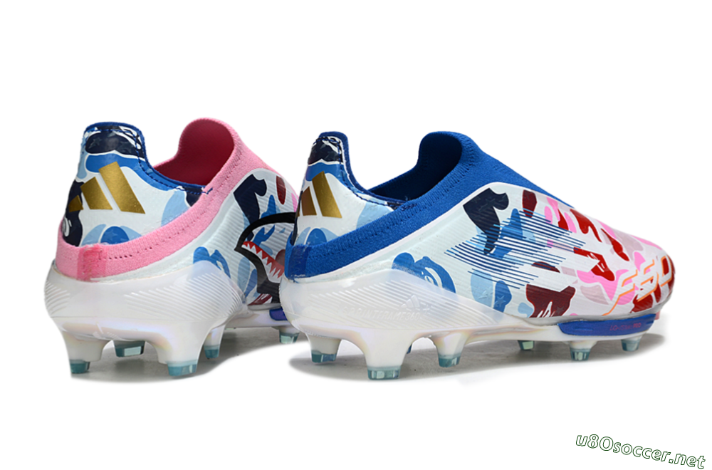 Men's Adidas F50+ Elite Lightstrike Laceless FG Football Boots - Pink/Red/Blue 6