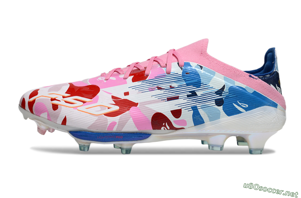 Men's Adidas F50+ Elite Lightstrike Pro FG Football Boots - Pink/Red/Blue 0