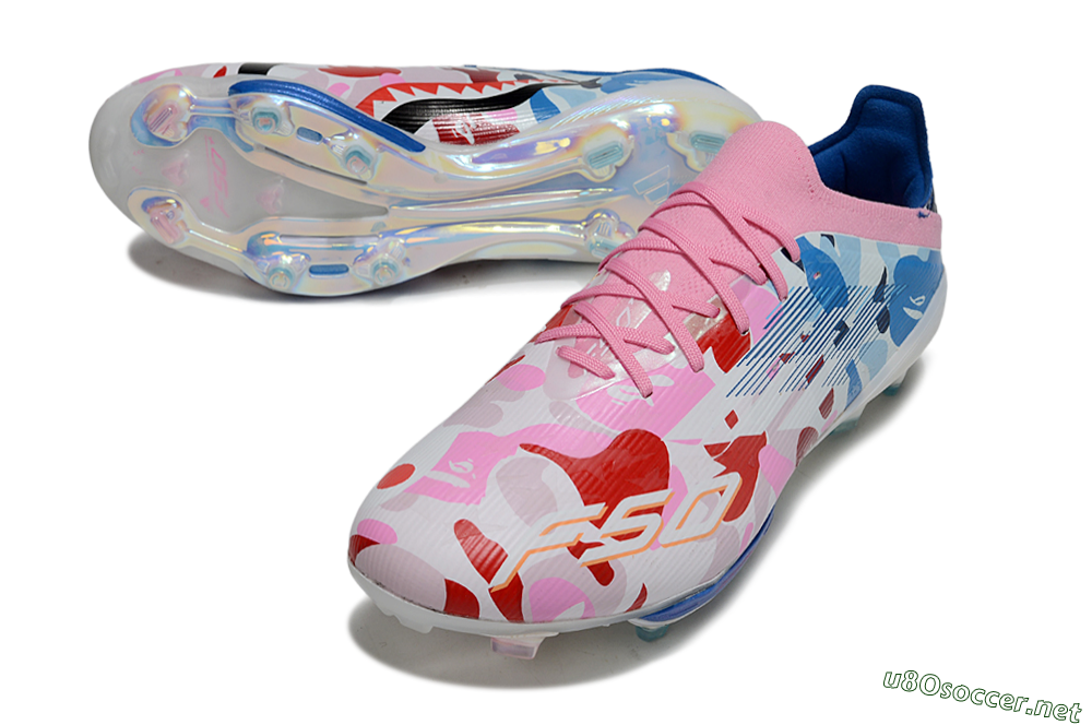 Men's Adidas F50+ Elite Lightstrike Pro FG Football Boots - Pink/Red/Blue 3