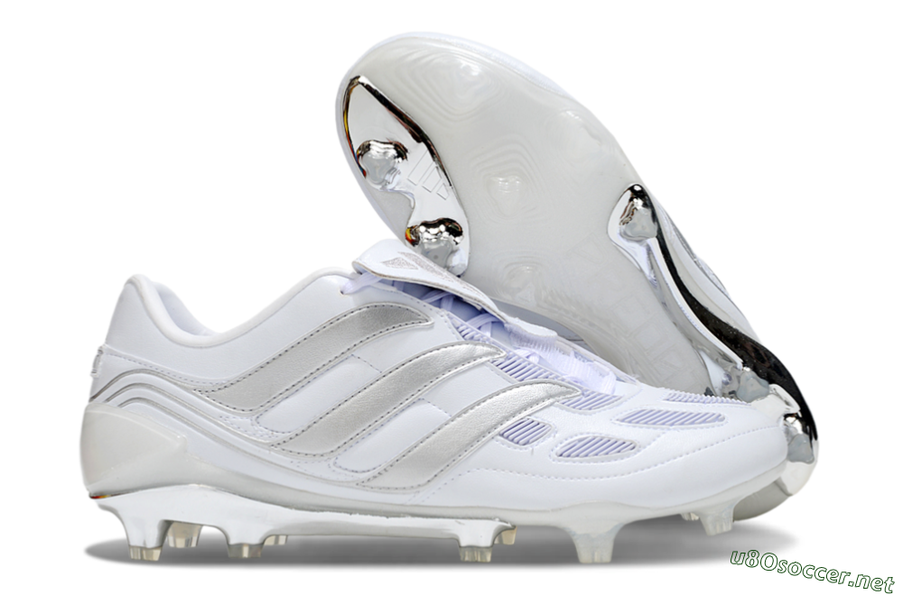 Men's Adidas Predator Precision Elite Foldover Tongue FG Football Boots - Beige/White/Silver 2