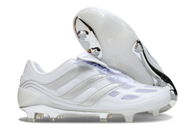 Men's Adidas Predator Precision Elite Foldover Tongue FG Football Boots - Beige/White/Silver
