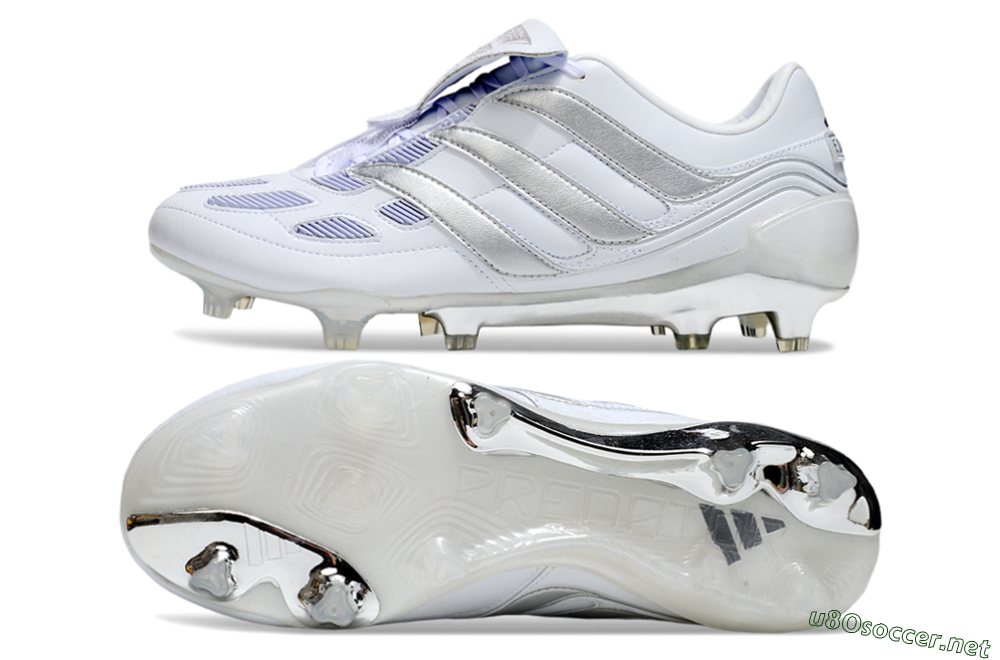 Men's Adidas Predator Precision Elite Foldover Tongue FG Football Boots - Beige/White/Silver 1