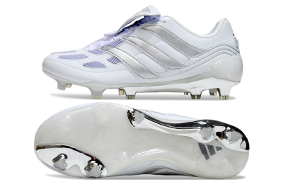Men's Adidas Predator Precision Elite Foldover Tongue FG Football Boots - Beige/White/Silver