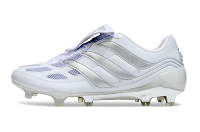 Men's Adidas Predator Precision Elite Foldover Tongue FG Football Boots - Beige/White/Silver