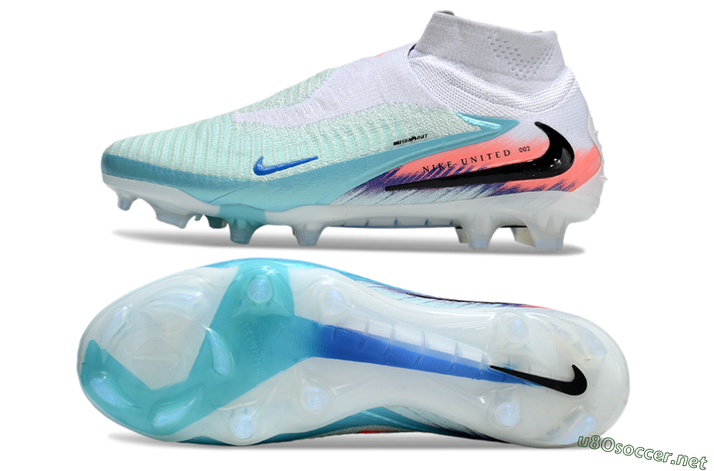 Unisex Nike Phantom 6 High Elite FG Football Boots - Jade/White/Red 1