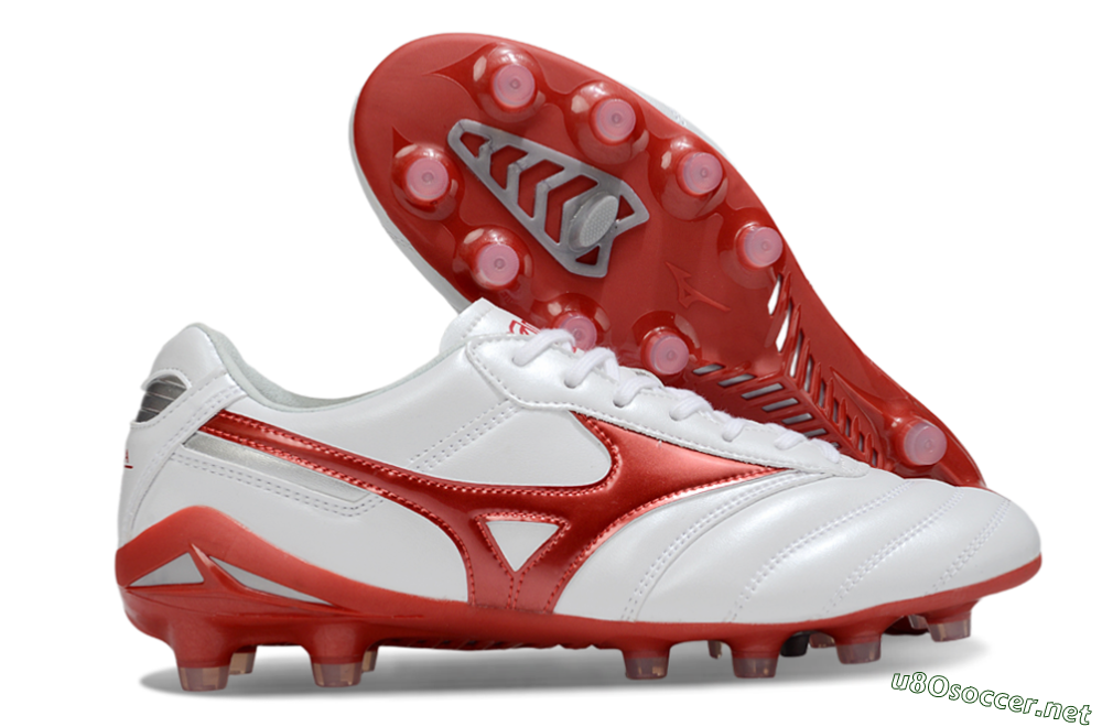 Men's Mizuno Morelia 2 FG Football Boots - White/Red 2