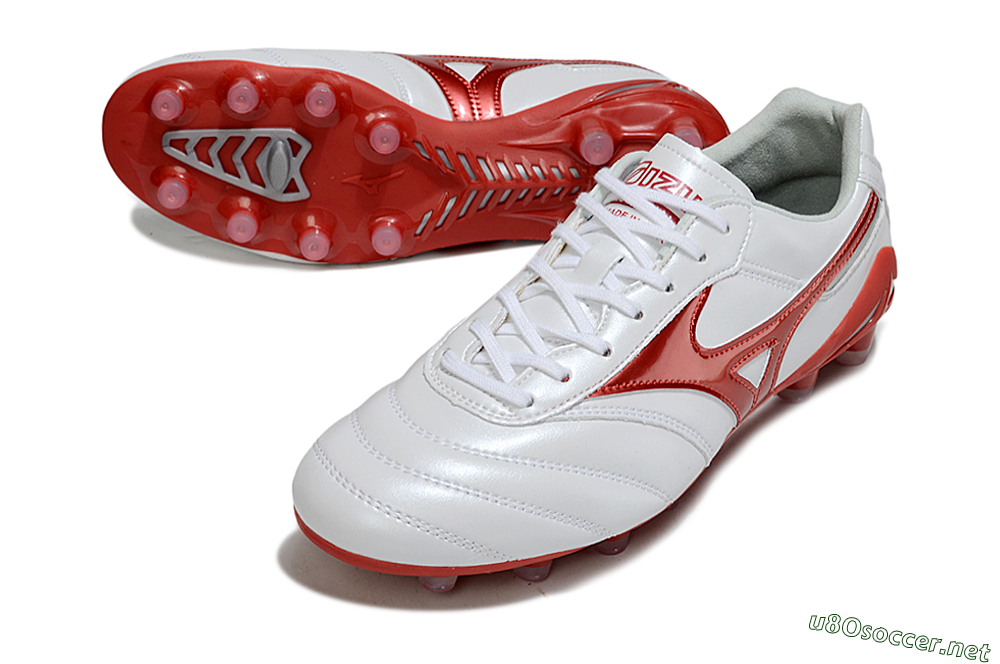 Men's Mizuno Morelia 2 FG Football Boots - White/Red 3