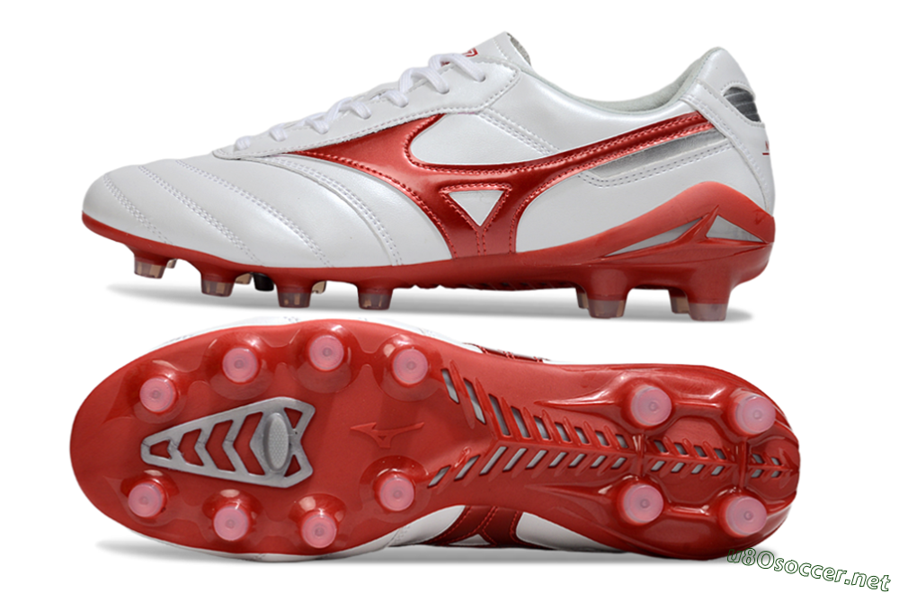 Men's Mizuno Morelia 2 FG Football Boots - White/Red 1