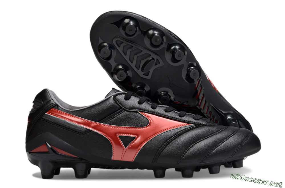 Men's Mizuno Morelia 2 FG Football Boots - Black/Red 2