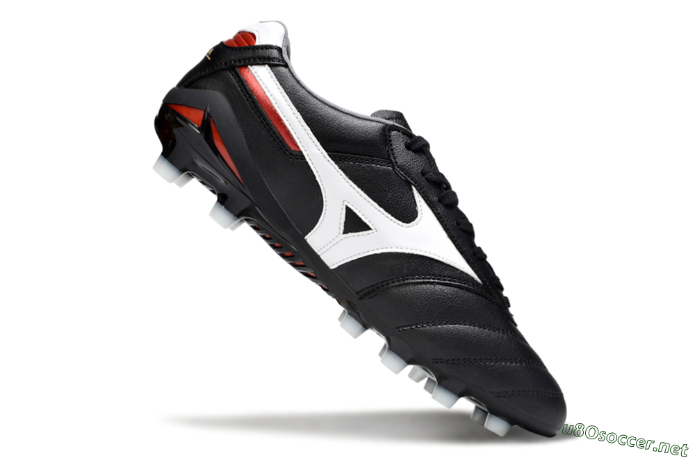 Men's Mizuno Morelia 2 FG Football Boots - Black/White/Red 4
