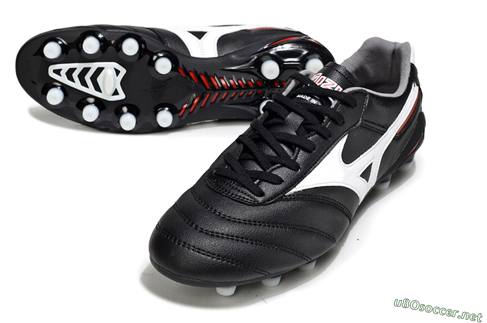 Men's Mizuno Morelia 2 FG Football Boots - Black/White/Red 3