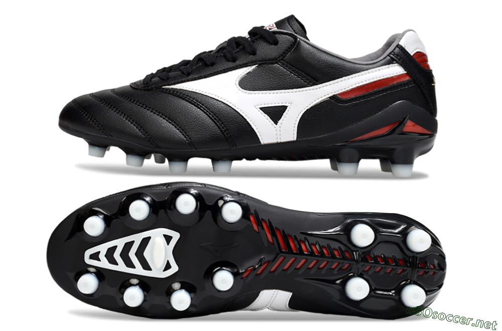 Men's Mizuno Morelia 2 FG Football Boots - Black/White/Red 1