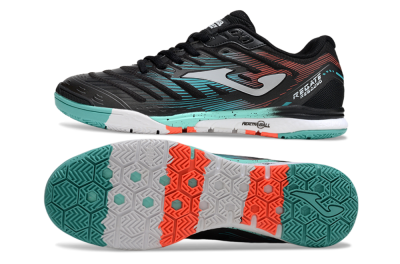 Men's Joma Top Flex IC Football Shoes - Black/Jade/Red